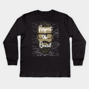 Respect the Beard Kids Long Sleeve T-Shirt